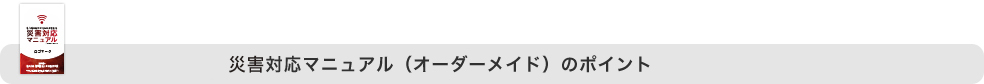 大地震対応マニュアル（オーダーメイド）のポイント