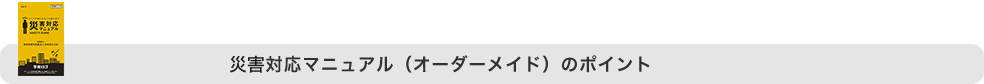 大地震対応マニュアル（オーダーメイド）のポイント